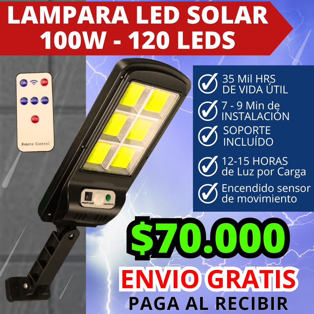 Lampara Solar con Sensor IP67